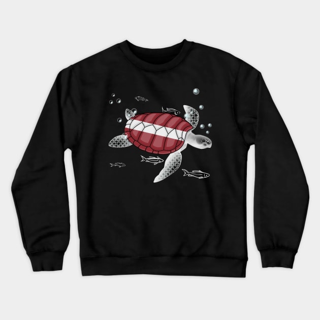 Latvia Turtle Crewneck Sweatshirt by Fusti